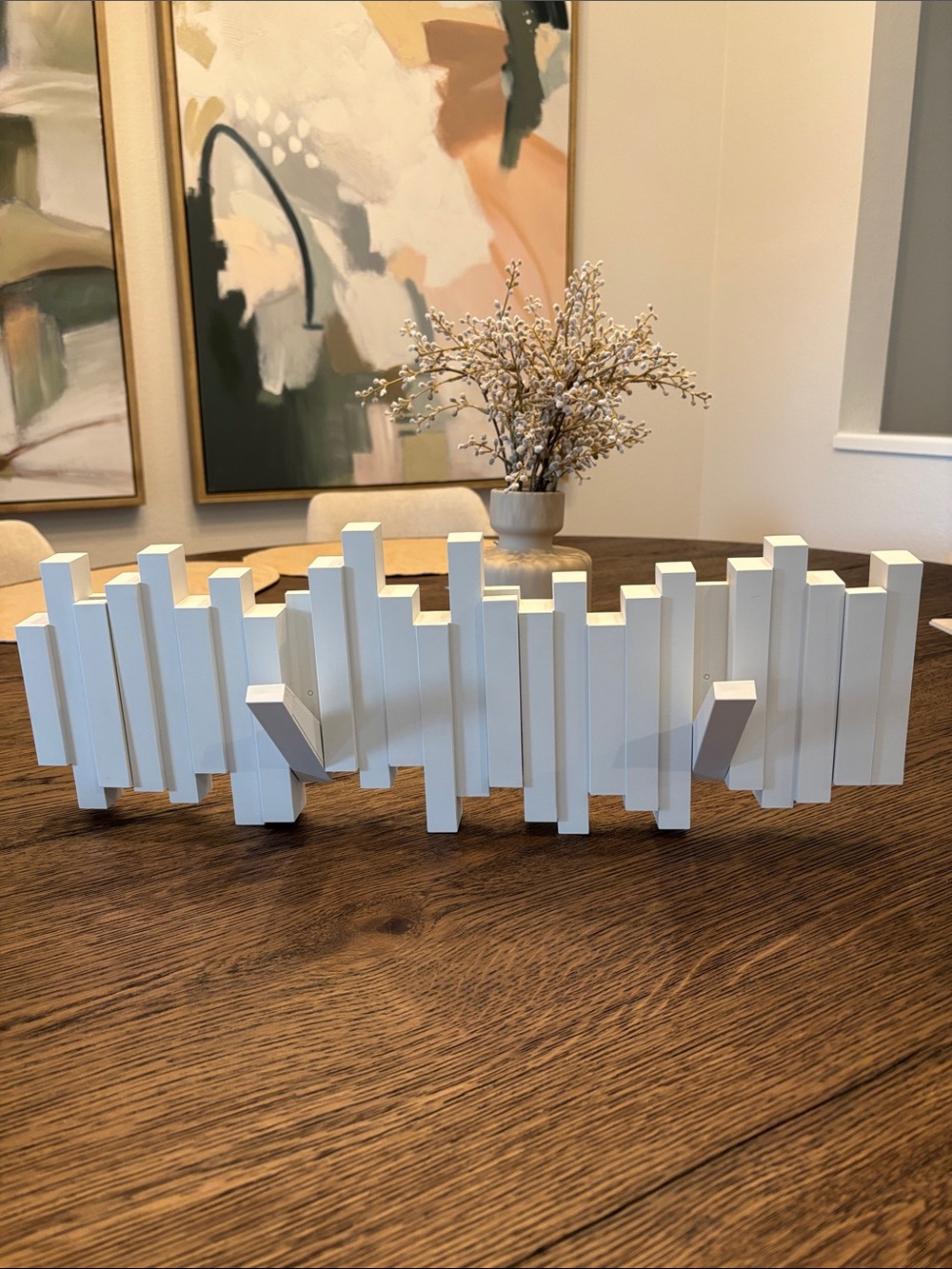 NWT Umbra White Sticks 5 Hook Wall Mounted Coat Rack